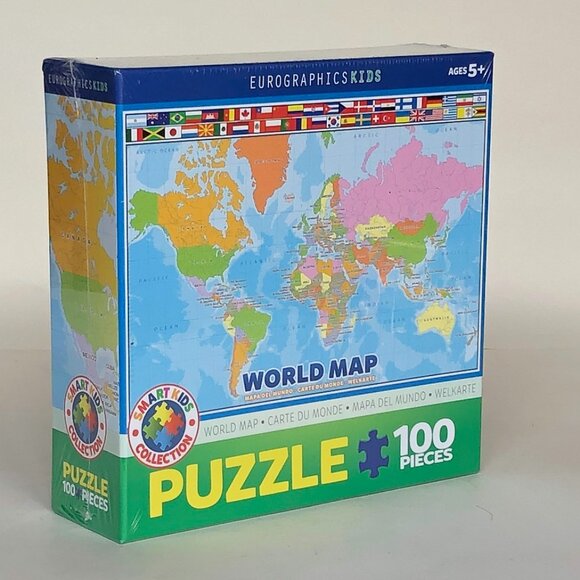 New sealed Eurographics 100pcs Puzzle-- World Map - Picture 10 of 12